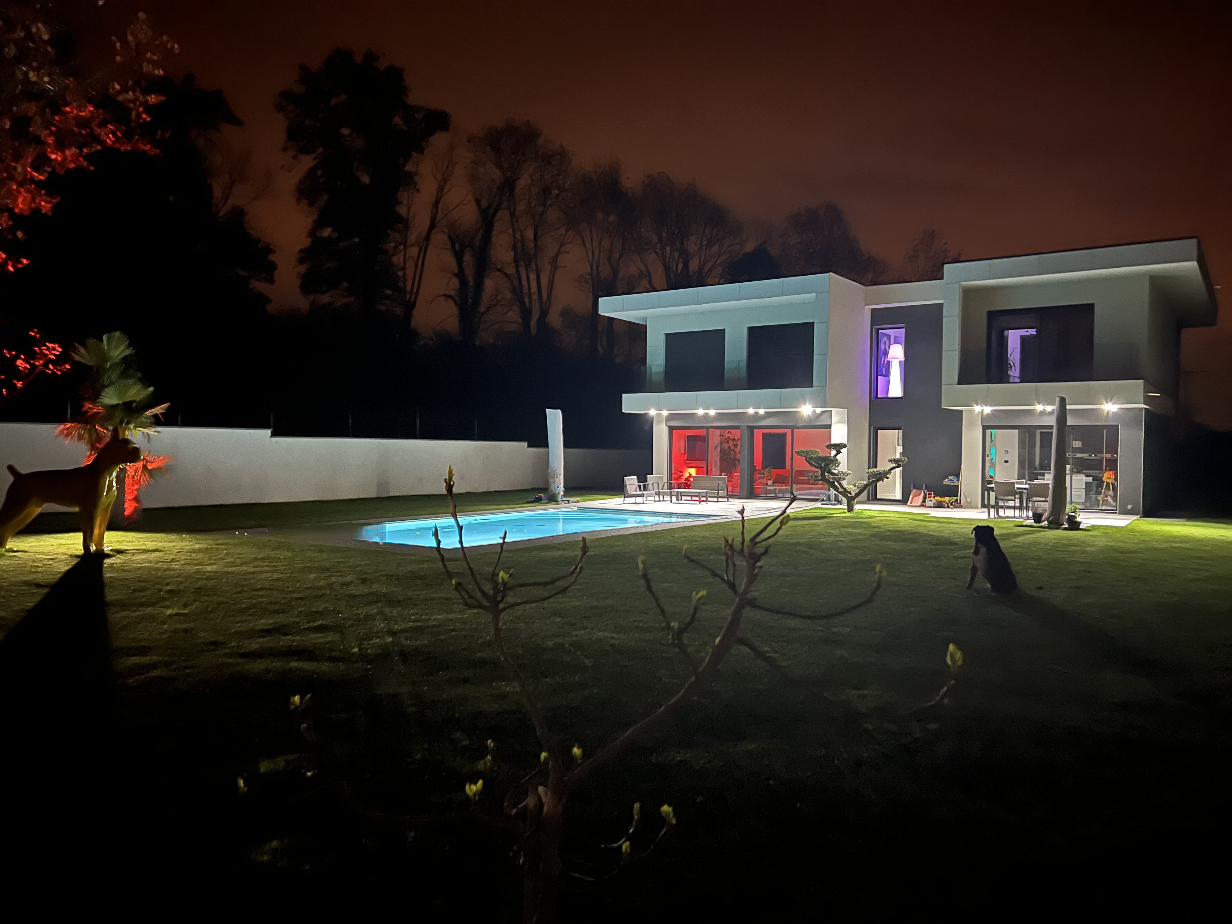 villa contemporaine avec piscine et salle de cinéma 